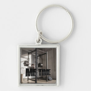 Squat Rack Workout Motivation - Me Time - Gym Sleutelhanger