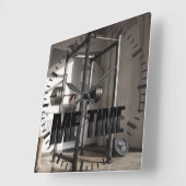Squat Rack Workout Motivation - Me Time - Gym Vierkante Klok (Hoek)