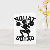 Squat Squad Workout Partner Trainer Coach Bodybuil Kaart (Gele Bloem)