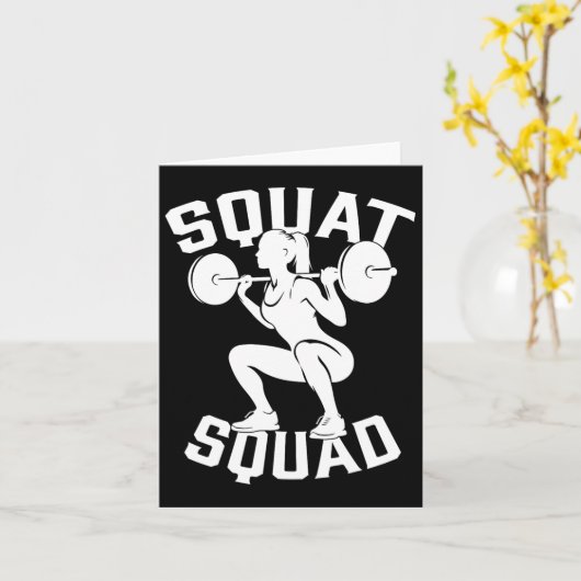 Squat Squad Workout Partner Trainer Coach Bodybuil Kaart (Gele Bloem)