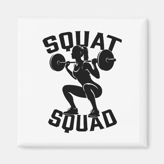 Squat Squad Workout Partner Trainer Coach Bodybuil Magneet (Voorkant)