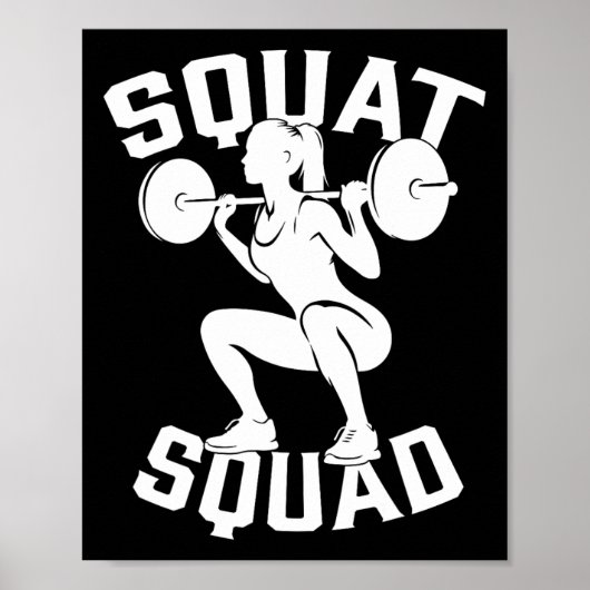 Squat Squad Workout Partner Trainer Coach Bodybuil Poster (Voorkant)