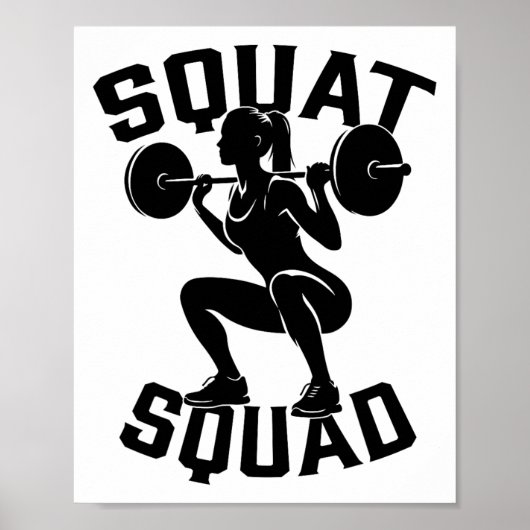 Squat Squad Workout Partner Trainer Coach Bodybuil Poster (Voorkant)