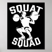 Squat Squad Workout Partner Trainer Coach Bodybuil Poster (Voorkant)