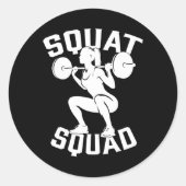 Squat Squad Workout Partner Trainer Coach Bodybuil Ronde Sticker (Voorkant)