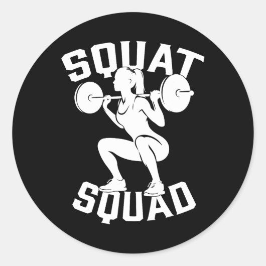 Squat Squad Workout Partner Trainer Coach Bodybuil Ronde Sticker (Voorkant)