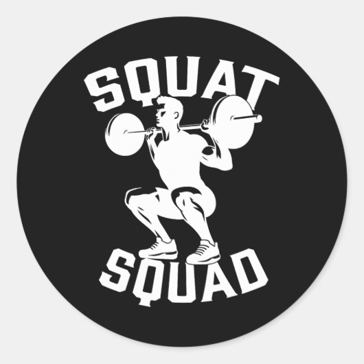 Squat Squad Workout Partner Trainer Coach Bodybuil Ronde Sticker (Voorkant)