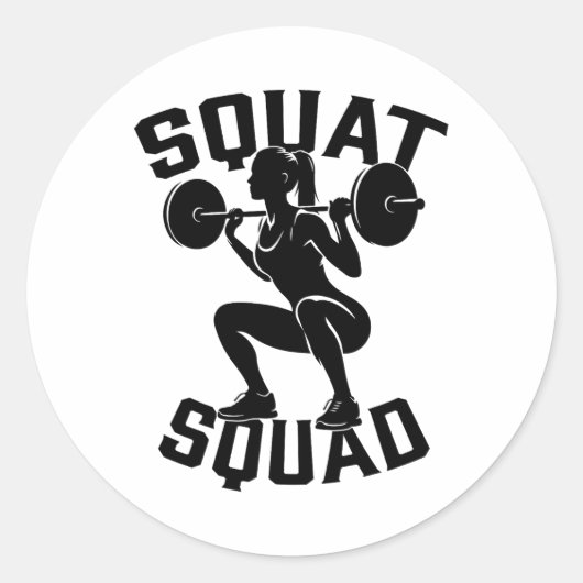 Squat Squad Workout Partner Trainer Coach Bodybuil Ronde Sticker (Voorkant)