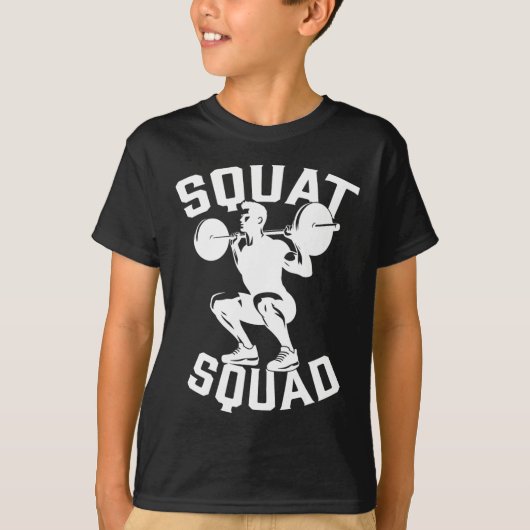 Squat Squad Workout Partner Trainer Coach Bodybuil T-shirt (Voorkant)