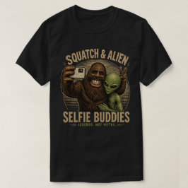 Squatch en Alien Selfie Buddies T-shirt