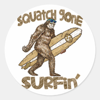 Squatch Gone Surfen sticker