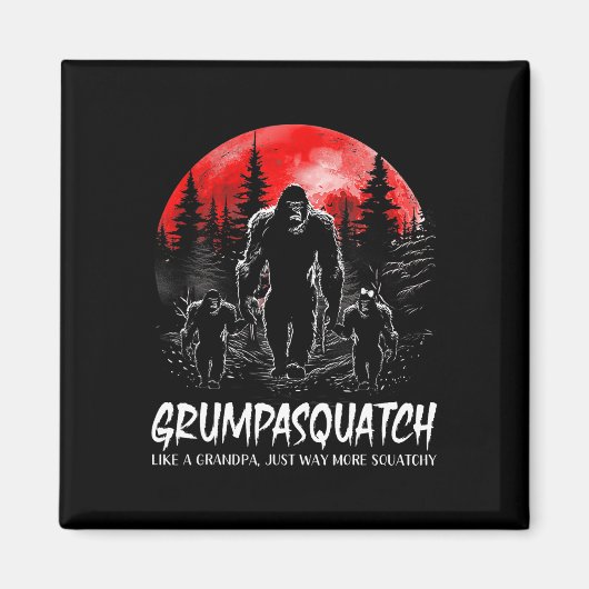 Squatch Grappige Bigfoot Pap Sasquatch Yeti Vaders Magneet (Voorkant)