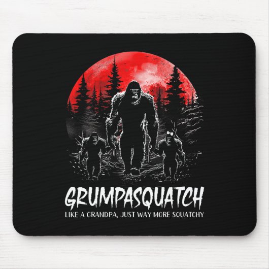 Squatch Grappige Bigfoot Pap Sasquatch Yeti Vaders Muismat (Voorkant)