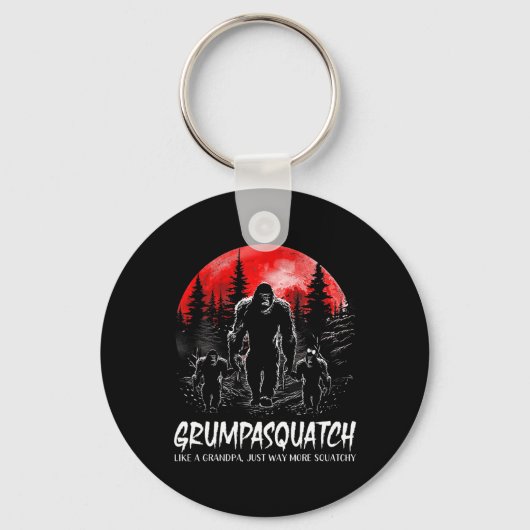 Squatch Grappige Bigfoot Pap Sasquatch Yeti Vaders Sleutelhanger (Voorkant)