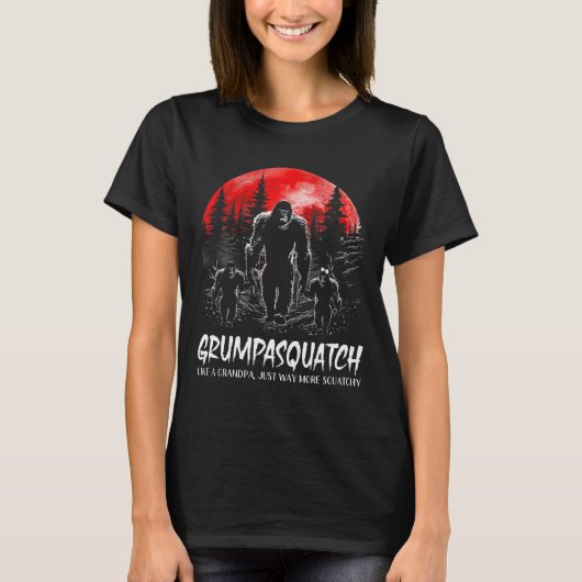 Squatch Grappige Bigfoot Pap Sasquatch Yeti Vaders T-shirt (Voorkant)