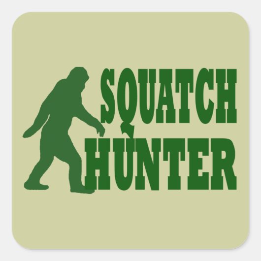 Squatch hunter vierkante sticker (Voorkant)
