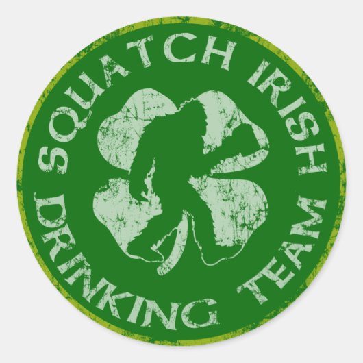 Squatch Iers Drink Team Ronde Sticker (Voorkant)