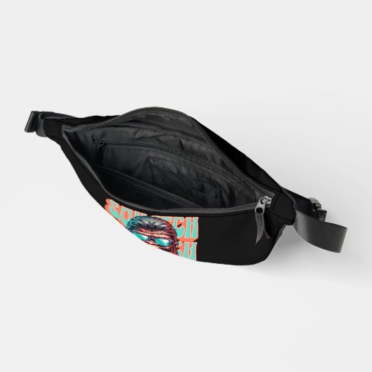 Squatch in zonnebril met  tekst heuptasje (Open)