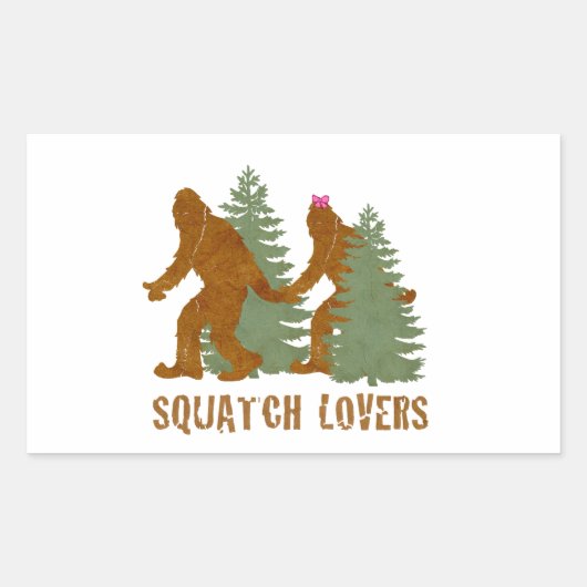 Squatch-liefhebbers Rechthoekige Sticker (Voorkant)