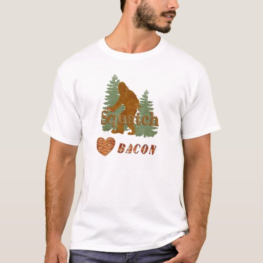 Squatch Loves Bacon T-shirt (Voorkant)