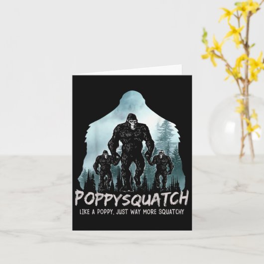 Squatch Popdad Sasquatch Bigfoot Vaderdag Kaart (Gele Bloem)
