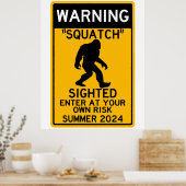 Squatch (Sasquatch) Gewogen binnengaan bij uw eige Poster (Keuken)