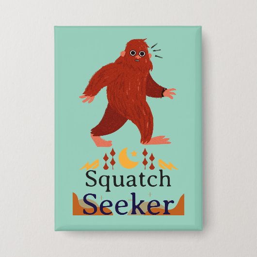squatch seeker grote voet button (Voorkant)
