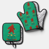 Squatch Seeker grote voet Ovenwant & Pannenlap Set (Voorkant / Achterkant)