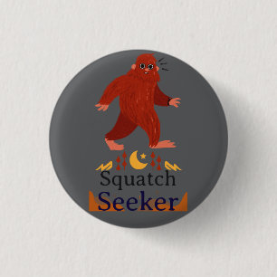 squatch seeker grote voet ronde button 3,2 cm