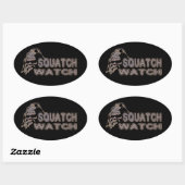 Squatch Watch - Cool Sasquatch Face Ovale Sticker (Vel)