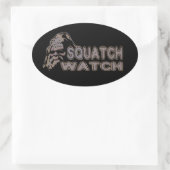 Squatch Watch - Cool Sasquatch Face Ovale Sticker (Tas)