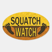 Squatch Watch Ovale Sticker (Voorkant)