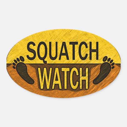 Squatch Watch Ovale Sticker (Voorkant)