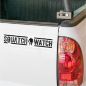 Squatch Watch - Skinny Bigfoot Hunter Design Bumpersticker (Op Truck)