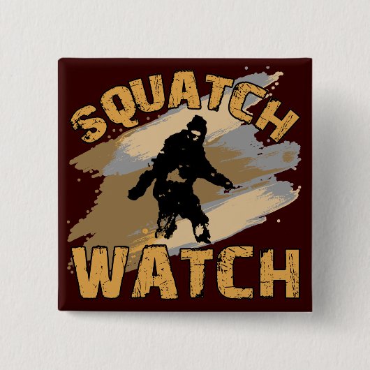Squatch Watch Vierkante Button 5,1 Cm (Voorkant)