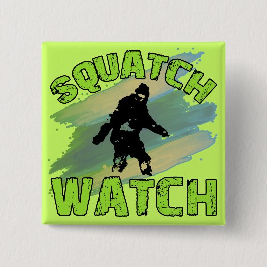 Squatch Watch Vierkante Button 5,1 Cm (Voorkant)