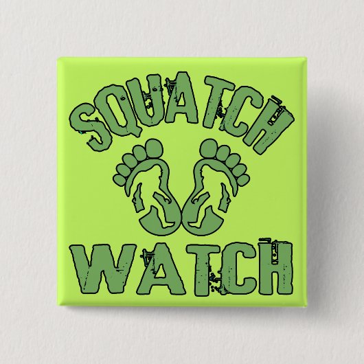 Squatch Watch Vierkante Button 5,1 Cm (Voorkant)