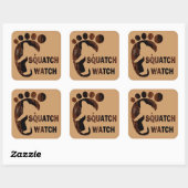 Squatch Watch Vierkante Sticker (Vel)