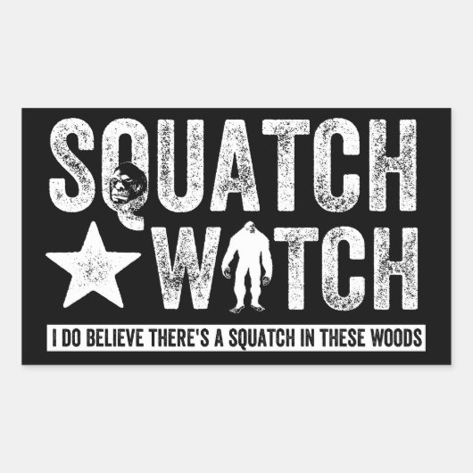 Squatch Watch (voor donker) geloof ik wel. Rechthoekige Sticker (Voorkant)