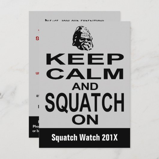 Squatchin Funny Bigfoot Hunting Invitation Kaart (Voorkant / Achterkant)