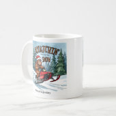 Squatchin' through the Snow Bigfoot Christmas Koffiemok (Voorkant links)