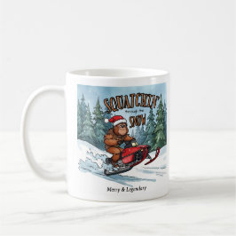Squatchin' through the Snow Bigfoot Christmas Koffiemok