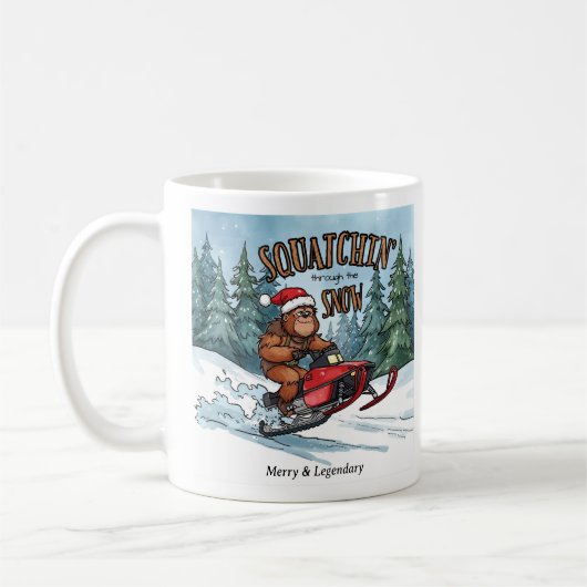 Squatchin' through the Snow Bigfoot Christmas Koffiemok (Links)