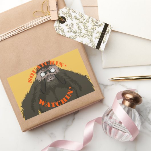 Squatchin' Watchin' Bigfoot Love Rechthoekige Sticker (Geschenken)