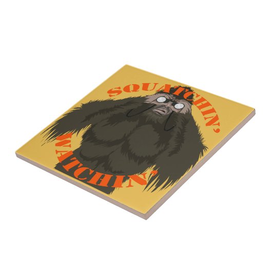 Squatchin' Watchin' Bigfoot Love Tegeltje (Zijkant)