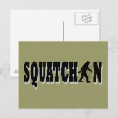 Squatchin, zwarte tekst briefkaart (Voorkant / Achterkant)