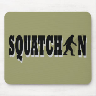 Squatchin, zwarte tekst muismat