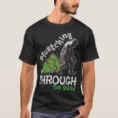 Squatching Through The Snow Bigfoot Art T-shirt (Voorkant)