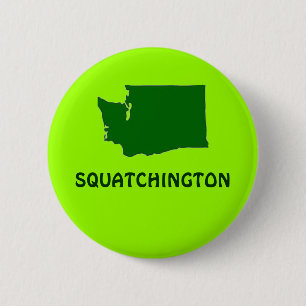 Squatchington Washington State Silhouette Ronde Button 5,7 Cm