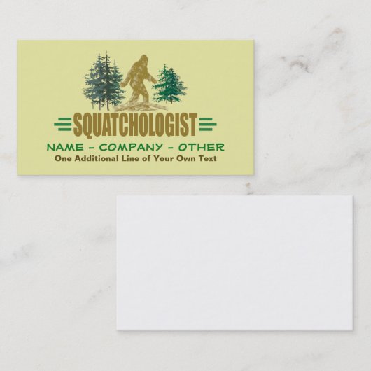 SQUATCHOLOGIST - Funny Sasquatch Believer Visitekaartje (Voorkant / Achterkant)